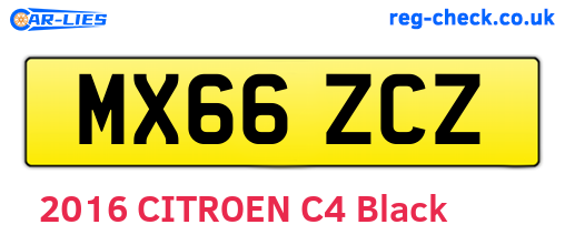 MX66ZCZ are the vehicle registration plates.