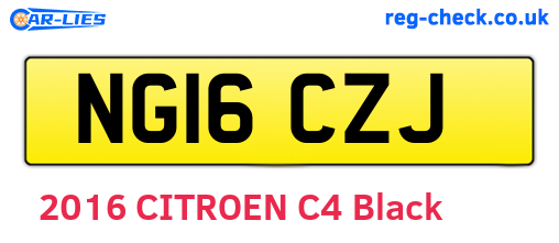NG16CZJ are the vehicle registration plates.