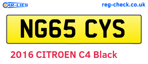 NG65CYS are the vehicle registration plates.