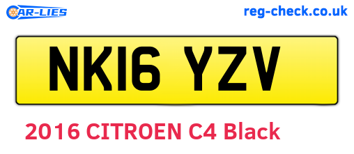 NK16YZV are the vehicle registration plates.