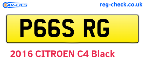 P66SRG are the vehicle registration plates.
