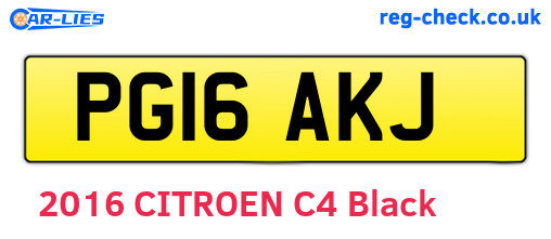 PG16AKJ are the vehicle registration plates.