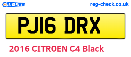 PJ16DRX are the vehicle registration plates.