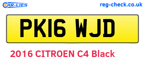 PK16WJD are the vehicle registration plates.
