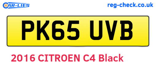 PK65UVB are the vehicle registration plates.