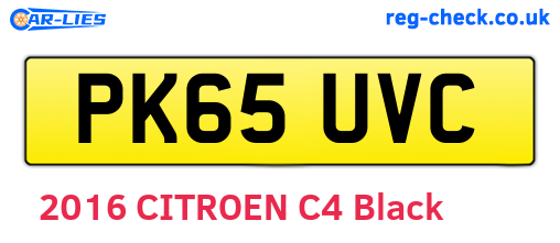 PK65UVC are the vehicle registration plates.