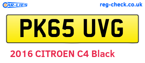PK65UVG are the vehicle registration plates.