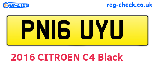 PN16UYU are the vehicle registration plates.