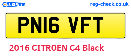 PN16VFT are the vehicle registration plates.
