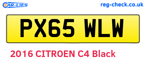 PX65WLW are the vehicle registration plates.