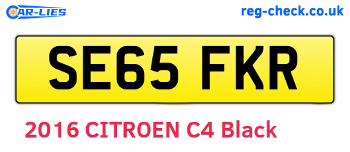 SE65FKR are the vehicle registration plates.