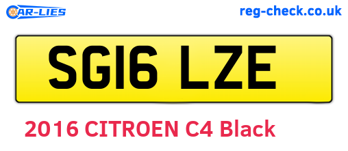 SG16LZE are the vehicle registration plates.