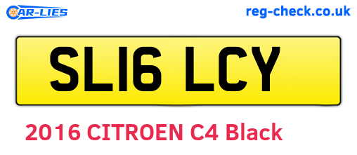 SL16LCY are the vehicle registration plates.