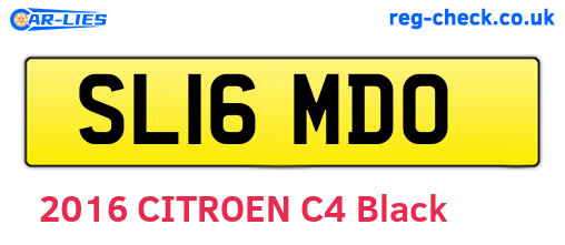 SL16MDO are the vehicle registration plates.