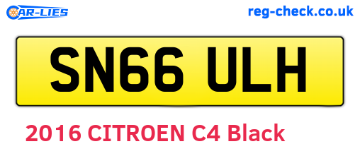 SN66ULH are the vehicle registration plates.