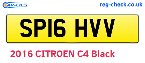 SP16HVV are the vehicle registration plates.