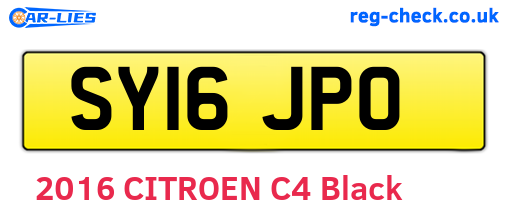 SY16JPO are the vehicle registration plates.