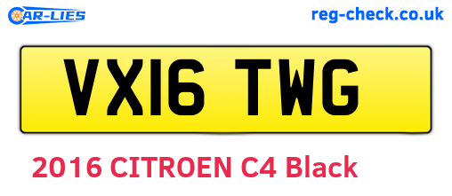 VX16TWG are the vehicle registration plates.