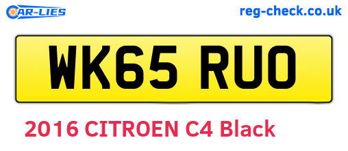 WK65RUO are the vehicle registration plates.