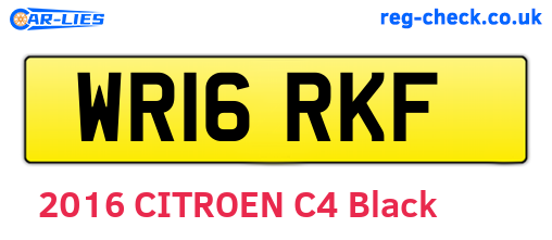 WR16RKF are the vehicle registration plates.