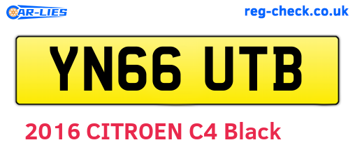 YN66UTB are the vehicle registration plates.