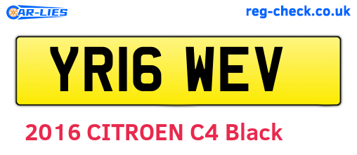 YR16WEV are the vehicle registration plates.