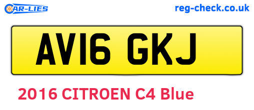 AV16GKJ are the vehicle registration plates.