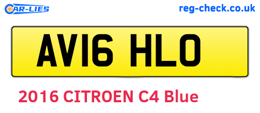 AV16HLO are the vehicle registration plates.