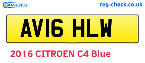 AV16HLW are the vehicle registration plates.