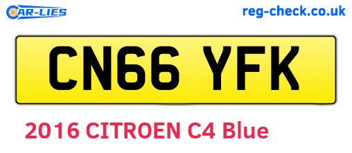 CN66YFK are the vehicle registration plates.