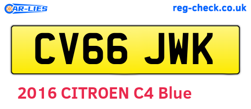 CV66JWK are the vehicle registration plates.