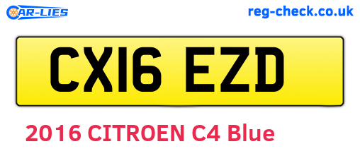 CX16EZD are the vehicle registration plates.