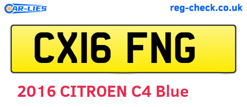 CX16FNG are the vehicle registration plates.