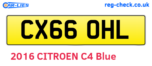 CX66OHL are the vehicle registration plates.