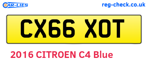 CX66XOT are the vehicle registration plates.