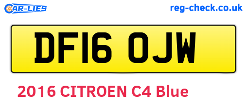 DF16OJW are the vehicle registration plates.
