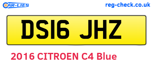 DS16JHZ are the vehicle registration plates.