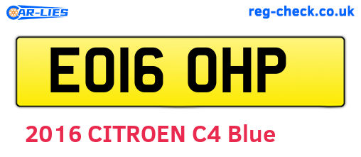 EO16OHP are the vehicle registration plates.