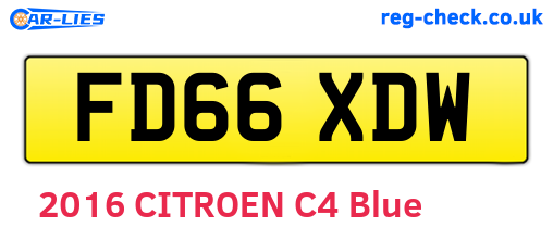 FD66XDW are the vehicle registration plates.