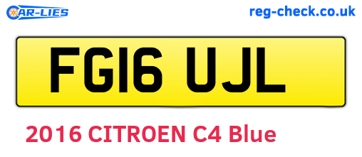 FG16UJL are the vehicle registration plates.