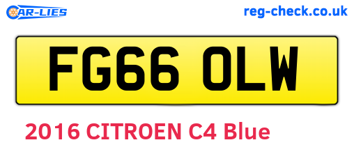 FG66OLW are the vehicle registration plates.