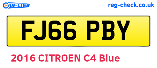 FJ66PBY are the vehicle registration plates.