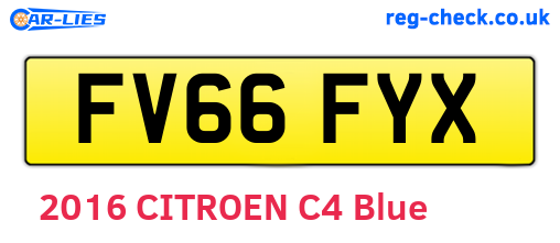 FV66FYX are the vehicle registration plates.