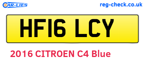 HF16LCY are the vehicle registration plates.
