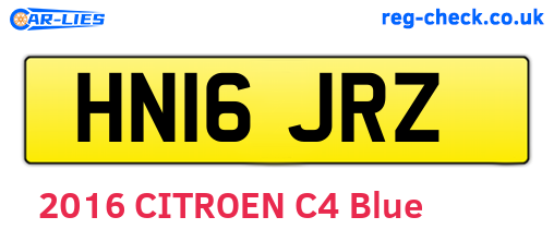 HN16JRZ are the vehicle registration plates.