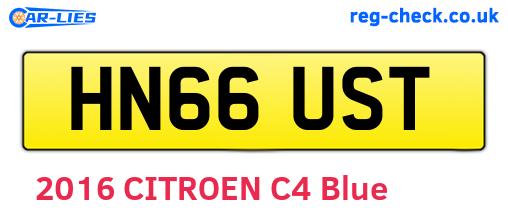 HN66UST are the vehicle registration plates.