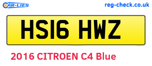 HS16HWZ are the vehicle registration plates.