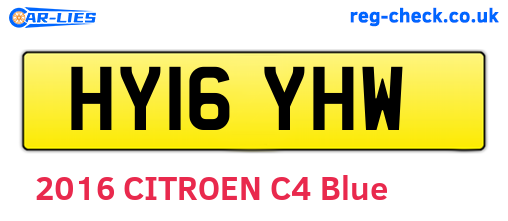 HY16YHW are the vehicle registration plates.