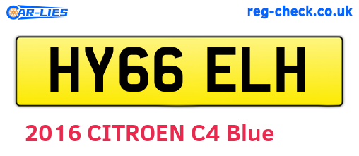 HY66ELH are the vehicle registration plates.
