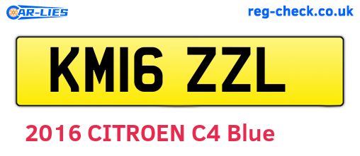 KM16ZZL are the vehicle registration plates.
